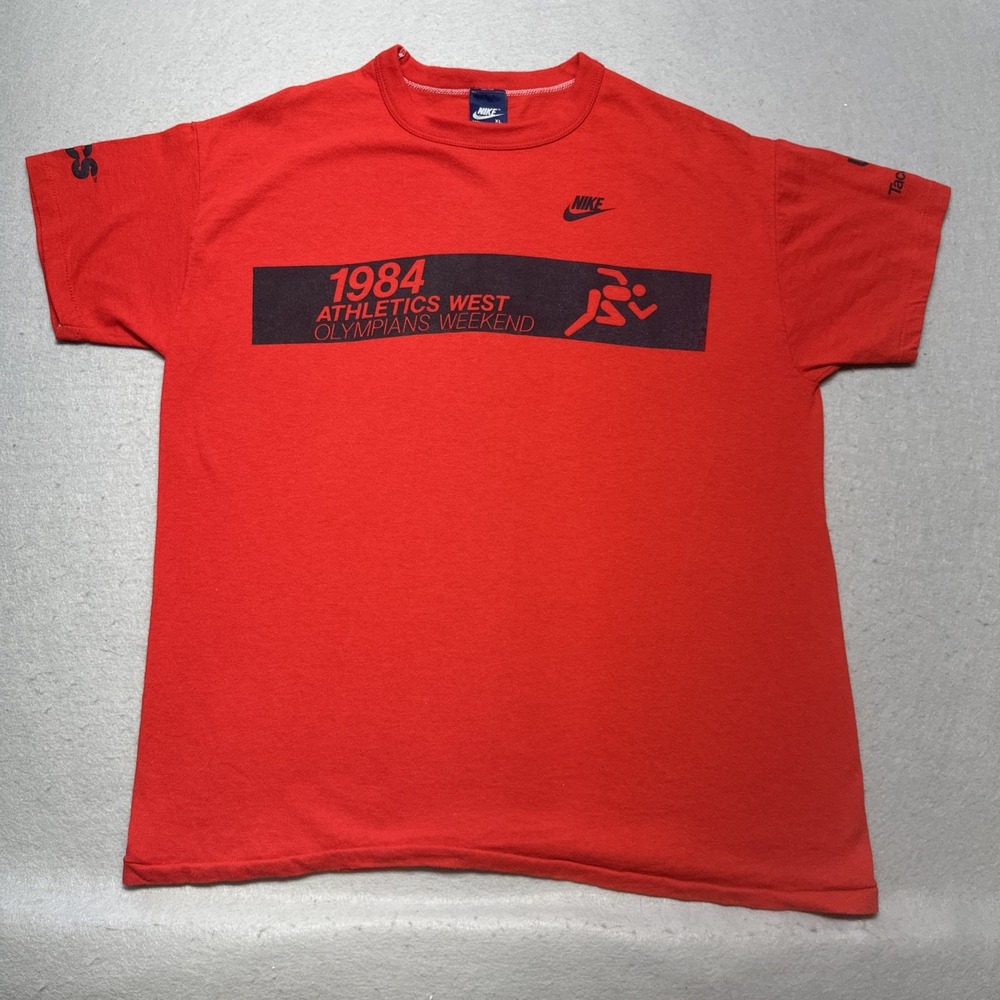 Vintage Nike Olympic Shirt Athletics West 1984 Olympians Weekend Size XL USA